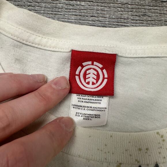 Y2k Element Future Nature Snakes Diamonds White Black Mens L Skate Skater Tshirt - Picture 6 of 10